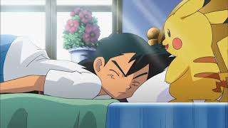 Pikachu uses thunderbolt to wake up Ash (DP)