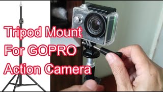 HOW TO MOUNT GOPRO ACTION CAMERA TO TRIPOD STAND WITH 1/4" SCREW. Tripod Mount Adapter for GOPRO