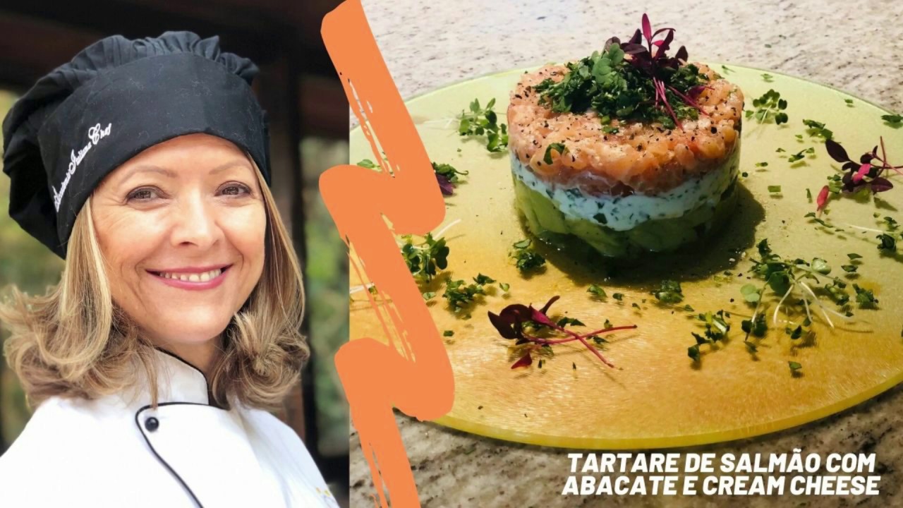 Tartare de salmão com abacate e cream cheese