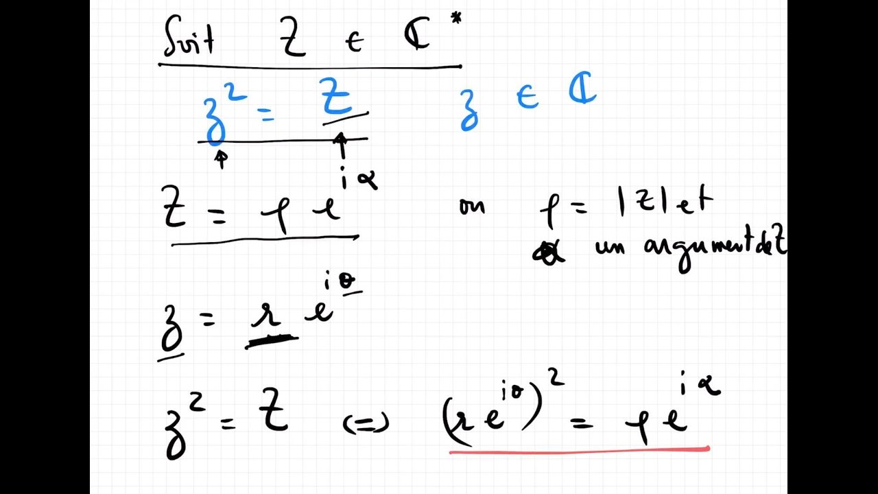 Racines carrés d'un nombre complexe non nul YouTube Racines carrés d'un nombre complexe non nul YouTube