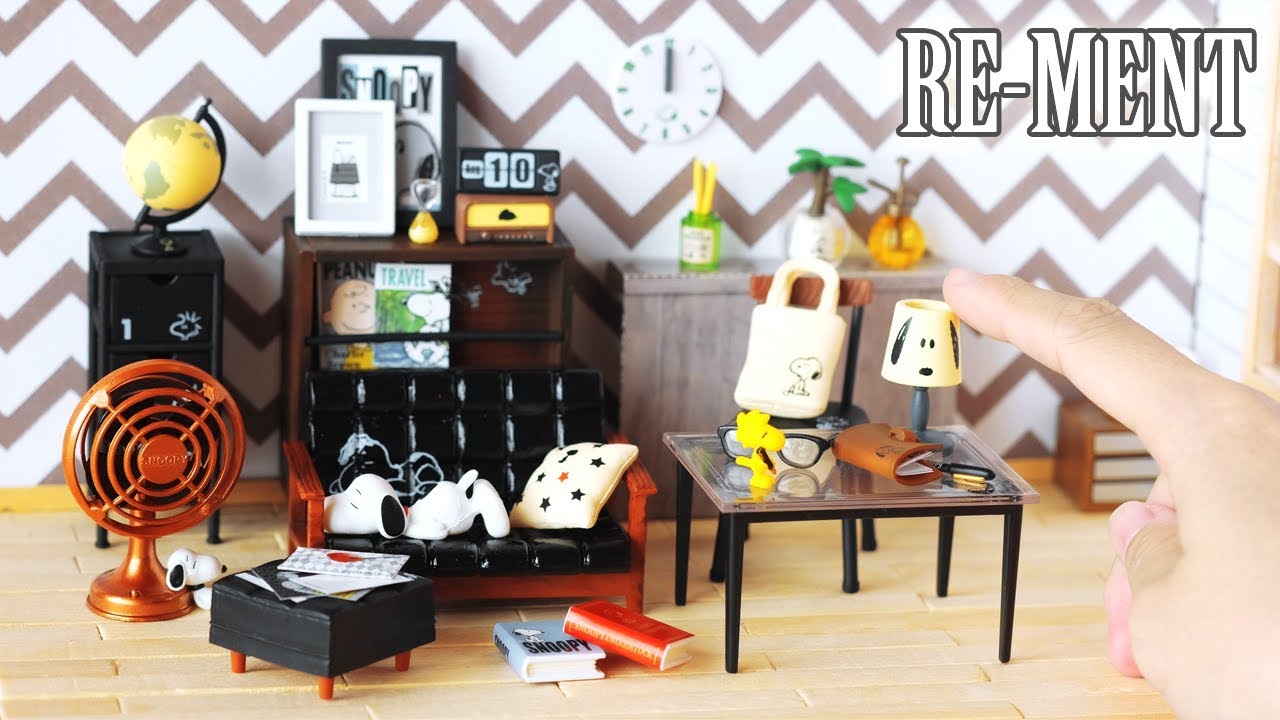 04/19 Re-Ment Miniature Peanuts Snoopy Mono Room Furniture Set # 8 COFFEE BREAK 