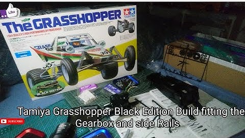 Tamiya Grasshopper Black Edition Build fitting the Gearbox and side Rails