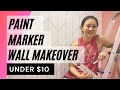 How to DIY Accent wall for under $10 | Easy + No paint + No wallpaper | Paint marker wall makeover