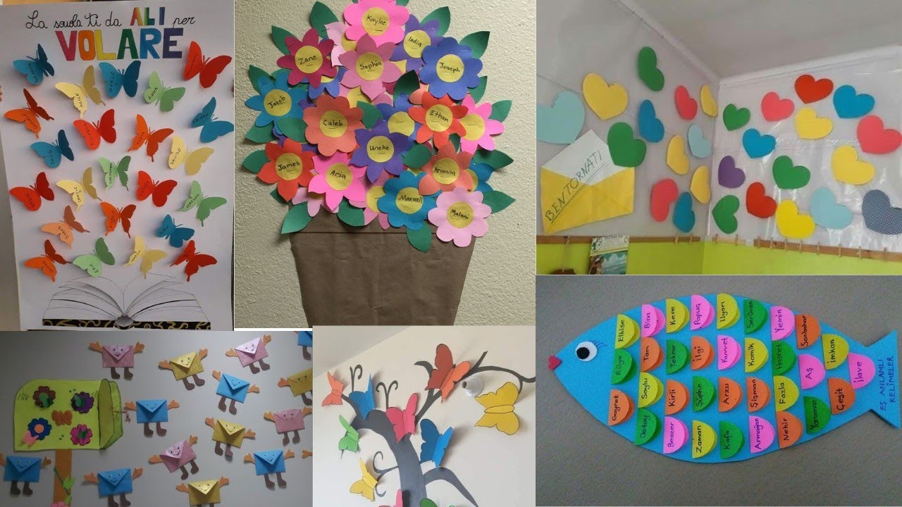 Preschool Paper Art decoration ideas/Classroom paper flowers ...