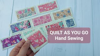 QUILT AS YOU GO RECTANGLES | Tutorial | How to hand quilt as you go