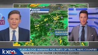 Meteorologist David Yeomans talks about heavy rainfall in Hays Travis Counties