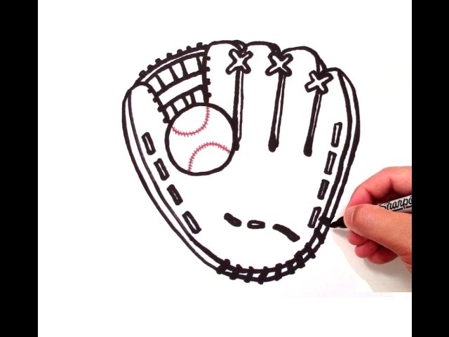 baseball glove and ball drawing