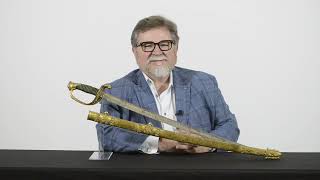 Exceptional Etched Blade Ames US Model 1850 Foot Officer Sword Presented to General Horace Lee