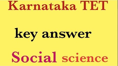 Kar Tet 2021 paper2 key answer social science