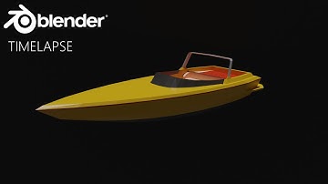 Blender Timelapse Modeling A Low Poly Speedboat - 3D Speed modeling