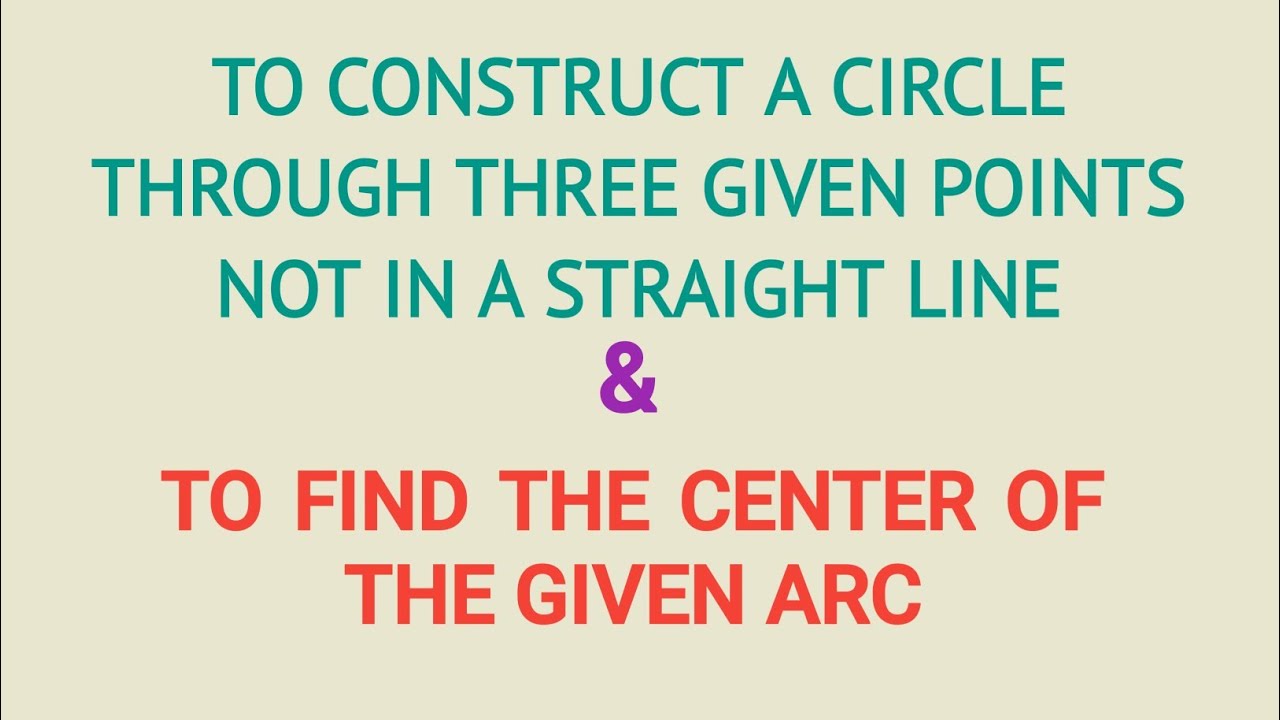 Construct a circle through three given points not in a straight line ...