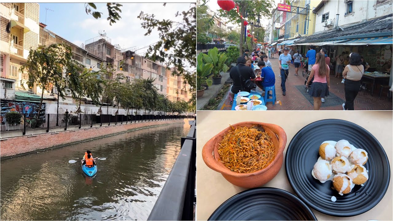 ဘန်ကောက်ရဲ.  Little India ရှိပြီး နိုင်ငံခြားသားတွေ အကြိုက်တွေ.ကြတဲ့ Ong Ang Canal Walking Street