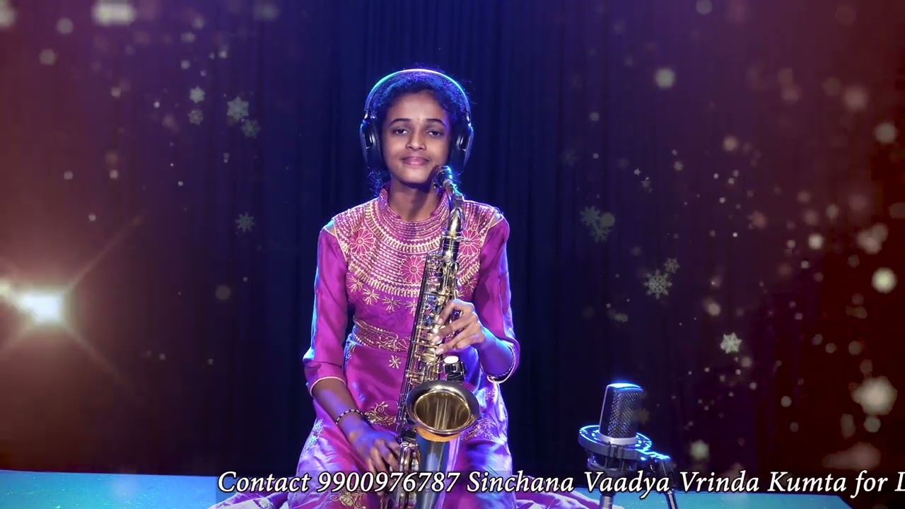 Aakashave Beelali Mele song in saxophone by Sinchana Gangadhar Devadiga