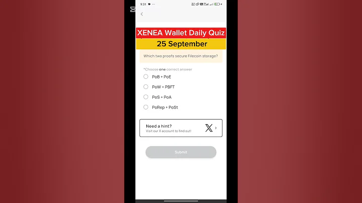 XENEA Wallet Quiz Answer Today ✅ | 26 September | Daily Rewards 🚀 | #shorts