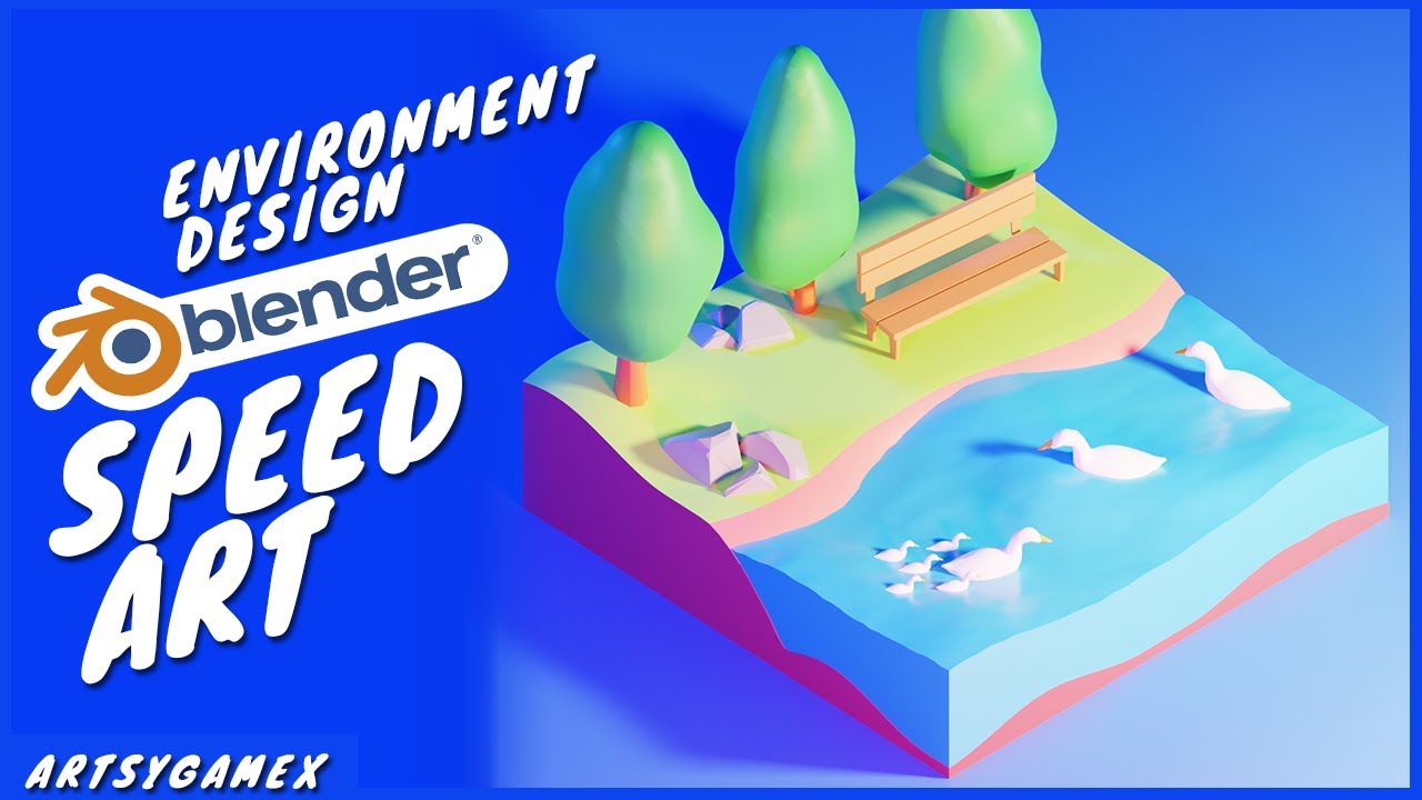 Workflow - Ducks In Lake 3D Environment blender 2.8 (Blender 3d) - YouTube