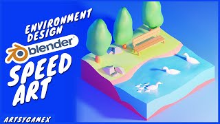 Workflow - Ducks In Lake 3D Environment blender 2.8 (Blender 3d)
