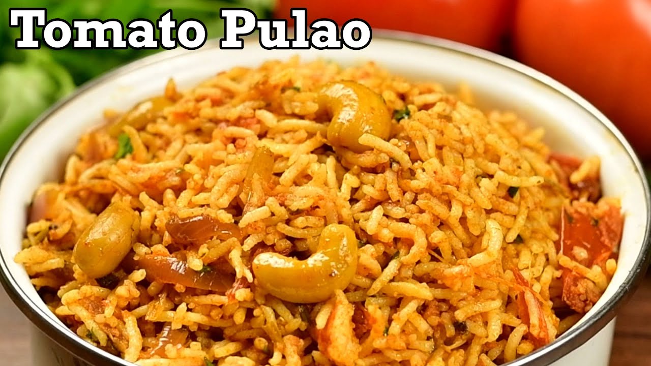 Tomato Pulao | Tomato Rice recipe | Thakkakli Sadam | how to make ...