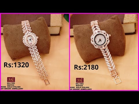 1 Gram Gold Cz  Stone Watches Designs With Price || Stone Watches Buy Online