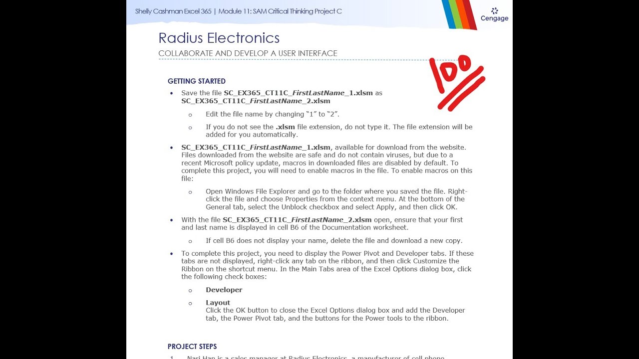 Shelly Cashman Excel 365 | Module 11: SAM Critical Thinking Project C