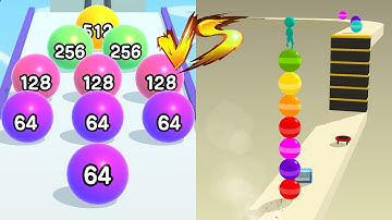 Ball Run 2048 Vs Stack Rider ✅❤️💫 MAX LEVELS!!! All Levels Gameplay Android, iOS NEW UPDATE!!