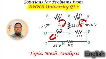 Electric Circuit Analysis - Solution for Anna University Questions - Mesh Analysis - English