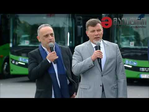 კახა კლაძემ მოსახლეობას ახალი ავტობუსები წარუდგინა