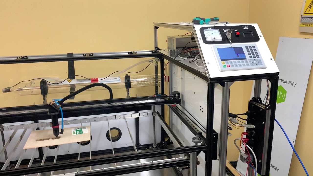 Home made Laser cutter First cuts and engrave YouTube