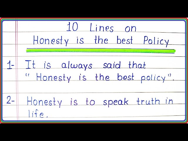 lines on honesty is the best policy