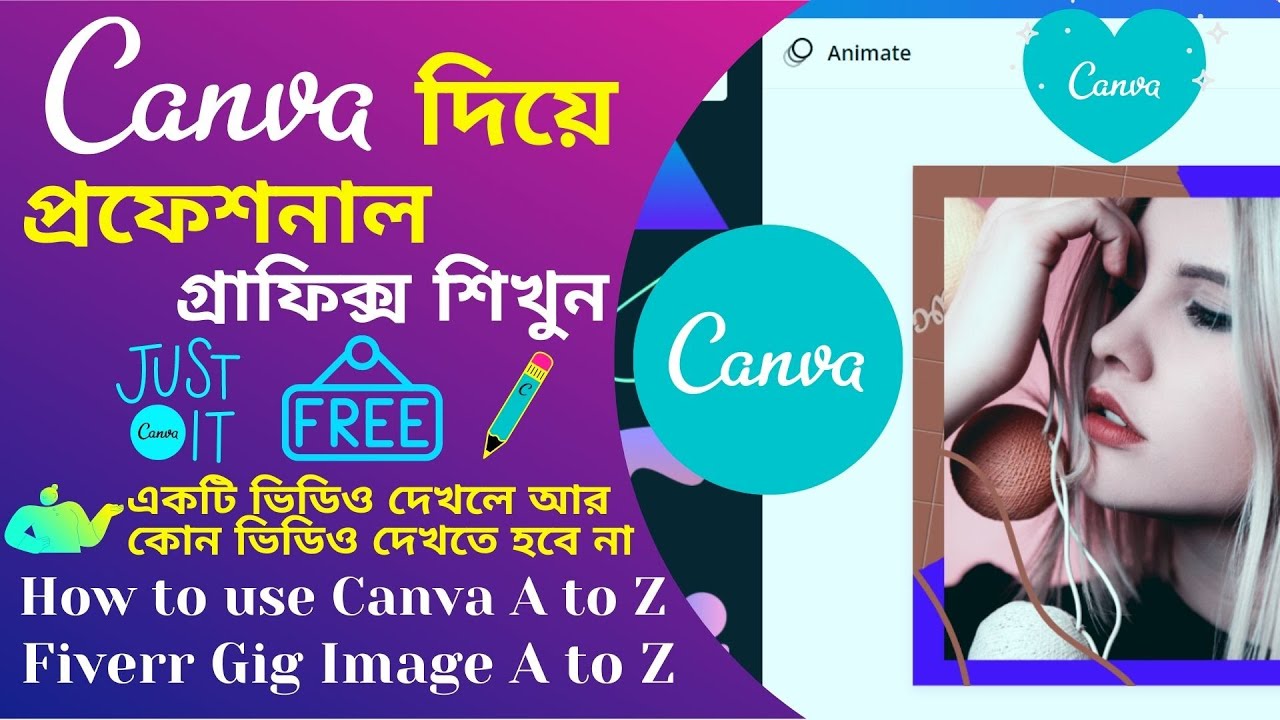 Canva full A to Z Bangla Tutorial || How to use canva || Fiverr gig ...