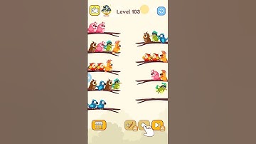 Bird sort color | Level 103... #youtubeshorts #ytshorts #shorts