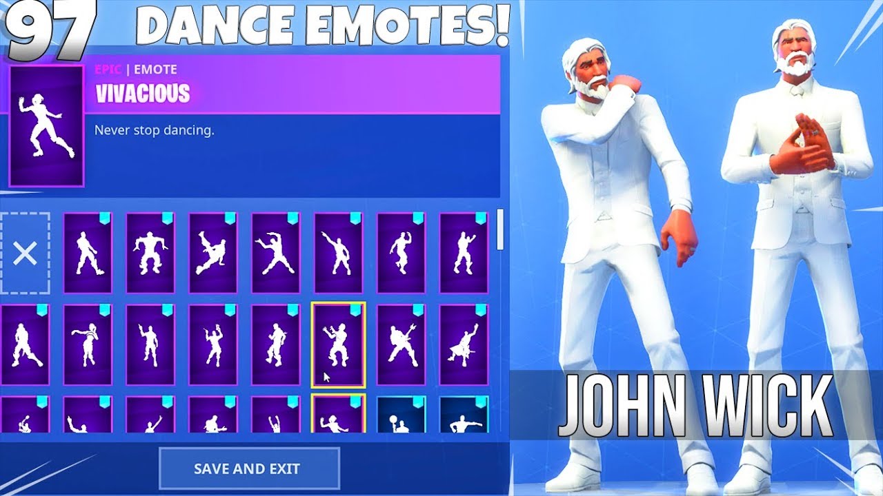 old man john wick skin with dance emotes fortnite battle royale - john wick fortnite skin name