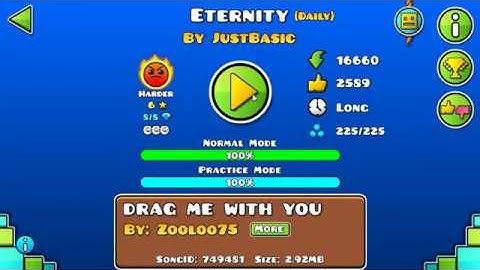 [GD] "Eternity" by JustBasic (Daily level) (All Coins) | Geometry Dash 2.113