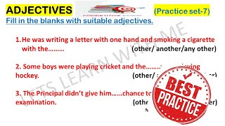 Adjectives | Practice set -7| Adjective Exercise In English Grammar | Concept |Adjectives | Tricks |