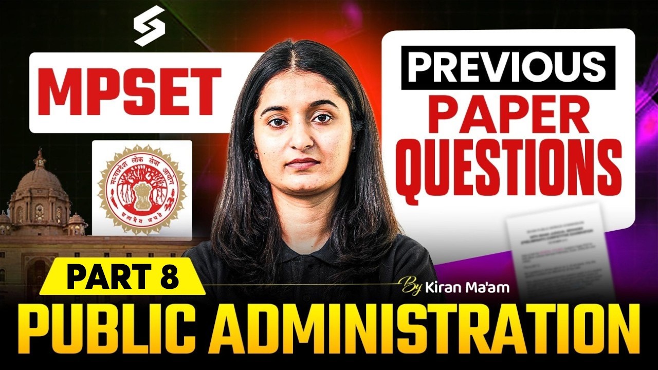 MP SET Public Administration Previous Year Question Paper |MPSET Public Administration PYQ |Kiran #8