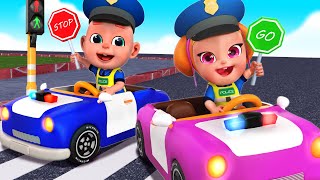 Policeman keeps everyone safe  Safety Tips + Wheels on the Bus | More Nursery Rhymes & Kids Songs