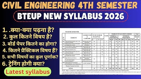 Polytechnic Civil 4th Semester Syllabus 2025-26 | Latest BTEUP Civil Syllabus 2025