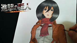 Attack On Titan - Speed Drawing Mikasa (進撃の巨人)