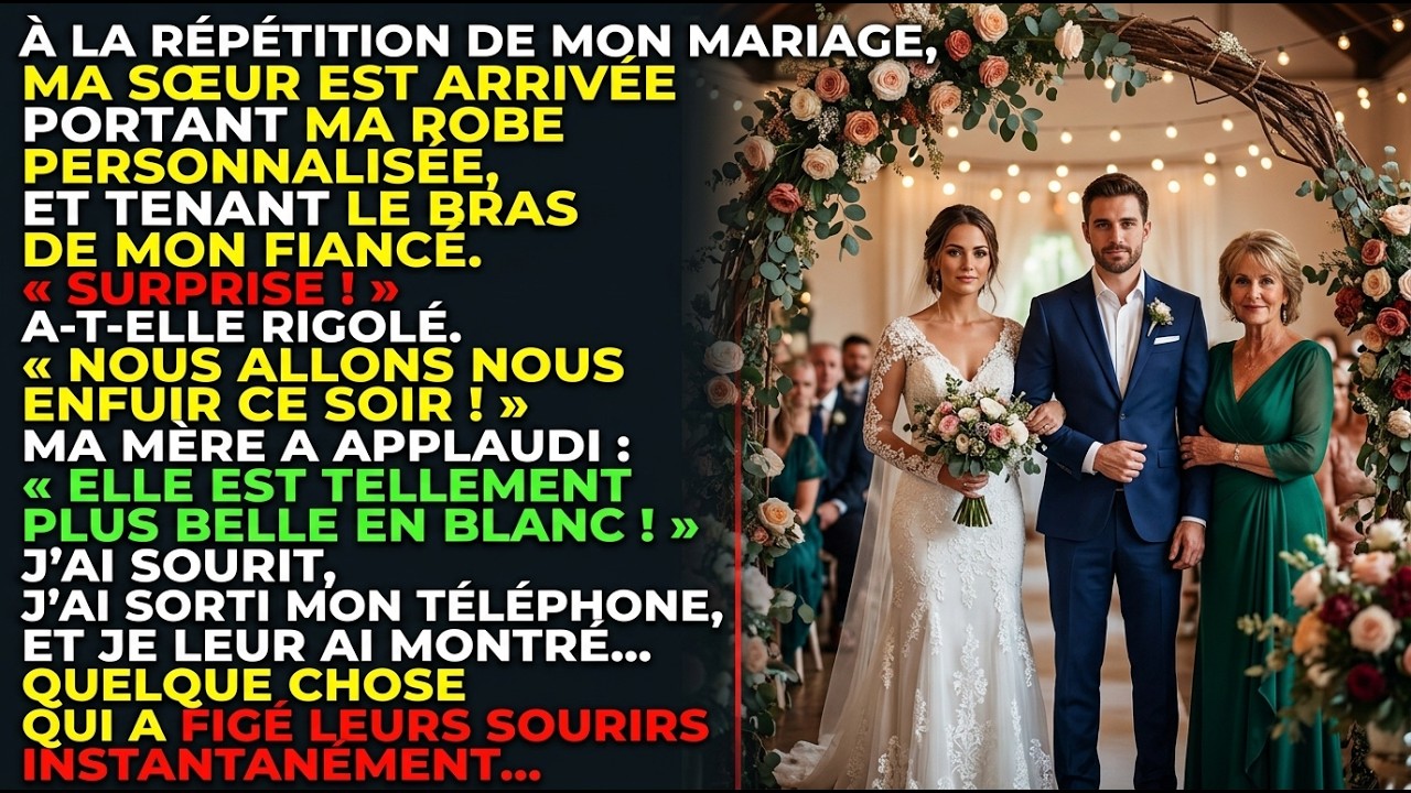 À ma répétition de mariage, ma sœur est venue dans ma robe et avec mon fiancé