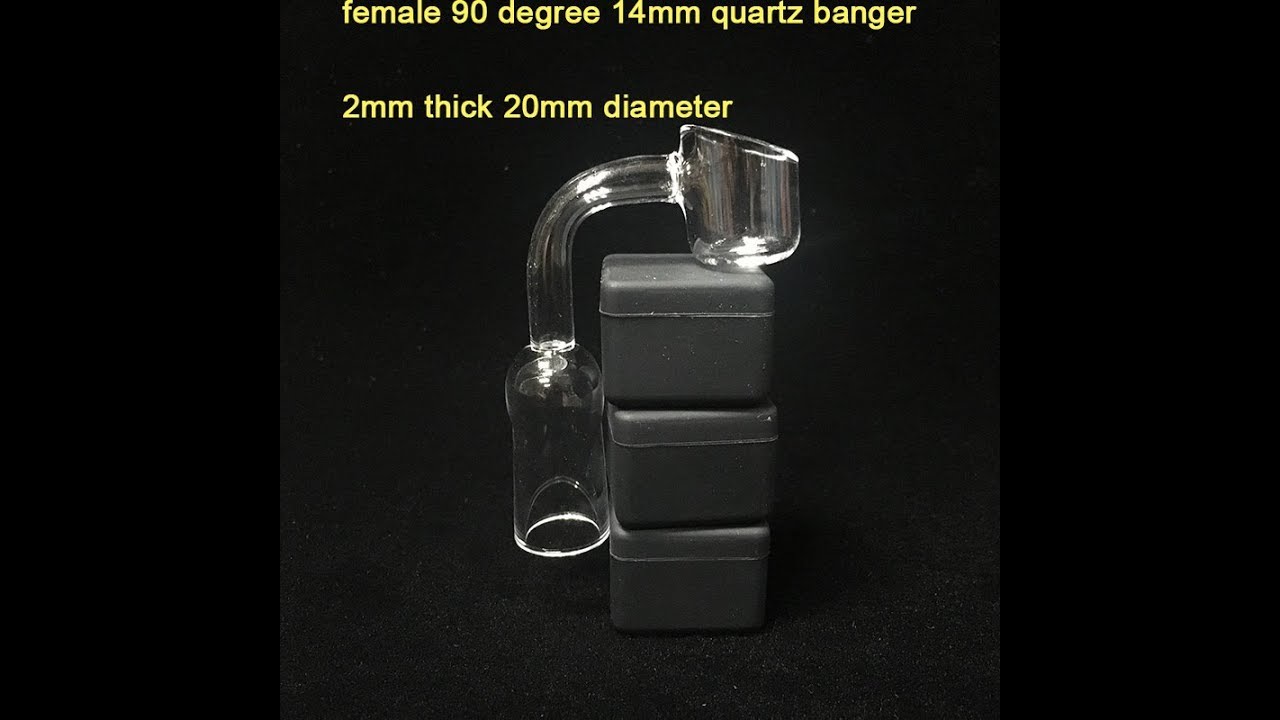 Quartz Cup Female 90 Degree 2mm Thickness 14mm Joint Quartz Banger Nail For Concentrate Bongs