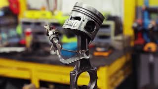 DIY Welding Project: Transforming Old Car piston into a Skull Head Statue | For Home Decoration