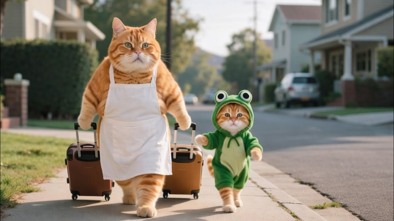 Mama Cat & Ginger Kitten's Dream Vacation 🐾.                                   