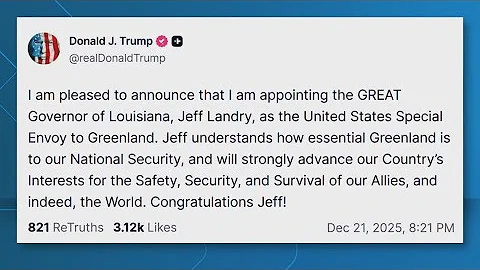 President Donald Trump appoints Louisiana Gov. Jeff Landry as U.S. Special Envoy to Greenland