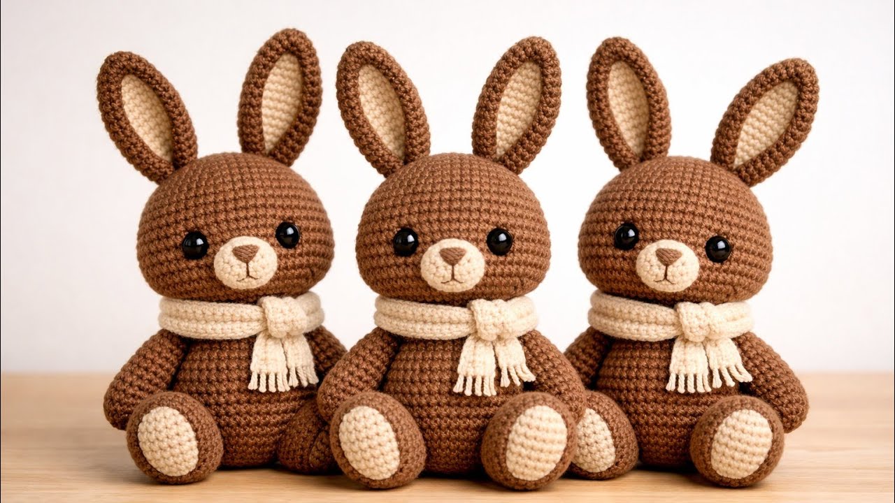 Cate Brown Cronet Bnuies| Adorlde Handmade  Amigarnmi🐇🐇🐇🐇🐇