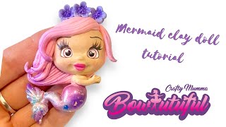 Mermaid clay doll air dry clay tutorial / clay doll for handmade hair bows / pigments on clay