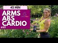 OUTDOOR ARMS ABS AND CARDIO Mashup Workout! Dumbbell At home Sweat fest!