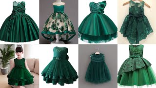 Green colour combination baby frock ...