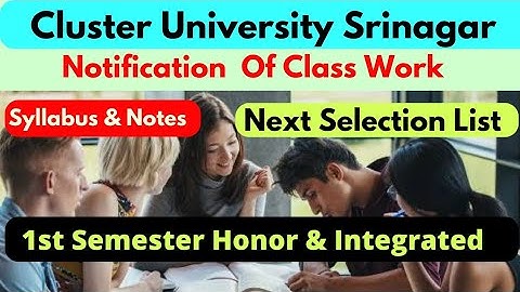 Class Work & Study Materials 1st Semester UG Honor 3+1 year & 5 Year Integrated Cluster University