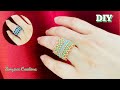 Tiara Ring || DIY Beaded Ring || How to make Rondelle Beaded Ring