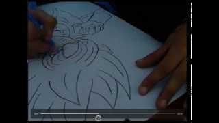 como dibujar a Goku ssj dios azul