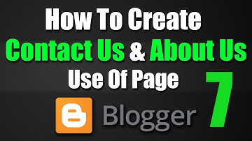 How To Create Contact Us And About Us Page In Blogger Hindi/Urdu Tutorial-7 [kamalgrd] 2018